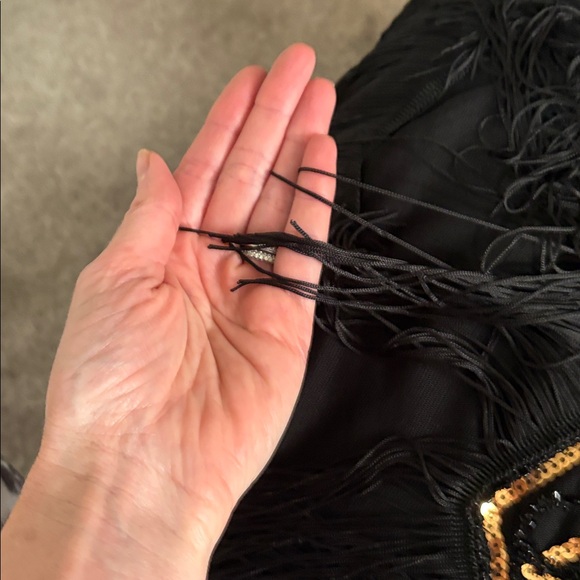 Elegant Black and Gold Mini Dress - Picture 9 of 9